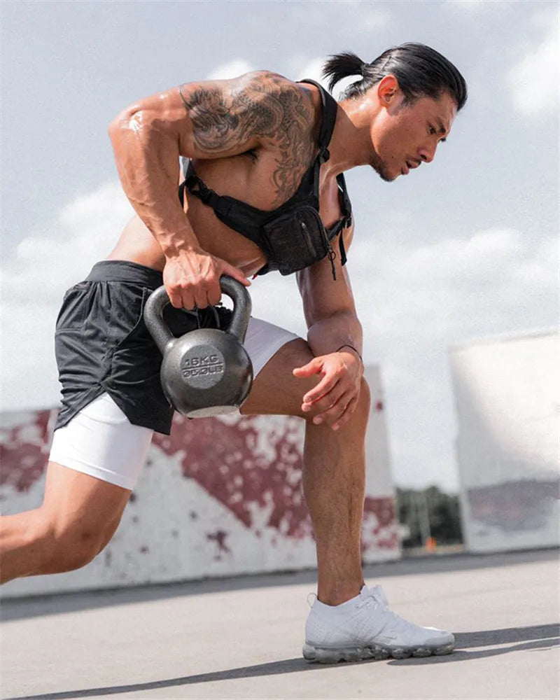 Short Masculino 2 em 1  – Praticidade e Estilo no Seu Treino!